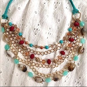 🦋NWOT Jules b Turquoise Beaded Statement Necklace🦋